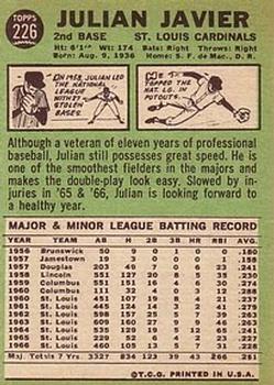 Julian Javier  baseball card collectible - Main Image 2