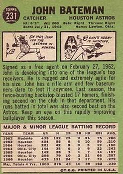 John Bateman  baseball card collectible - Main Image 2