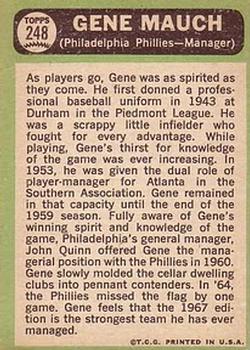 Gene Mauch  baseball card collectible - Main Image 2