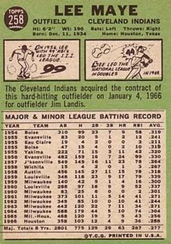 Lee Maye  baseball card collectible - Main Image 2