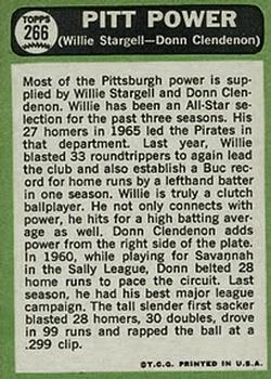 Pitt Power (Willie Stargell / Donn Clendenon)  baseball card collectible - Main Image 2