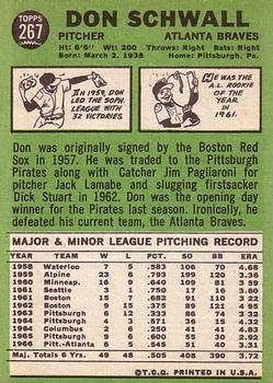 Don Schwall  baseball card collectible - Main Image 2