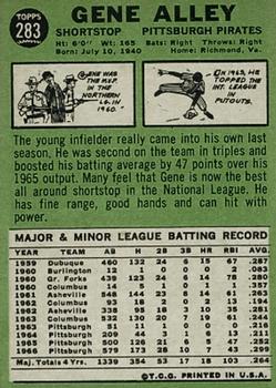 Gene Alley  baseball card collectible - Main Image 2