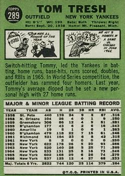 Tom Tresh  baseball card collectible - Main Image 2