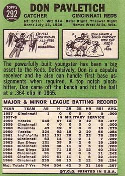 Don Pavletich  baseball card collectible - Main Image 2