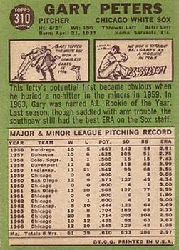 Gary Peters  baseball card collectible - Main Image 2