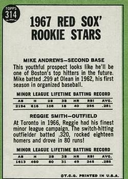 Red Sox 1967 Rookie Stars (Mike Andrews / Reggie Smith)  baseball card collectible - Main Image 2