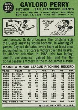 Gaylord Perry  baseball card collectible - Main Image 2