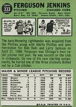 Ferguson Jenkins  baseball card collectible - Main Image 2