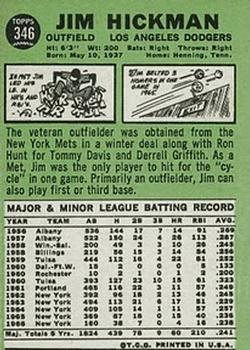 Jim Hickman  baseball card collectible - Main Image 2