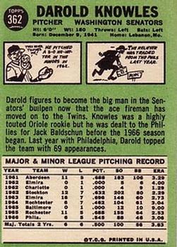 Darold Knowles  baseball card collectible - Main Image 2