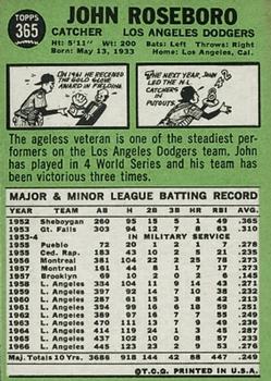 John Roseboro  baseball card collectible - Main Image 2