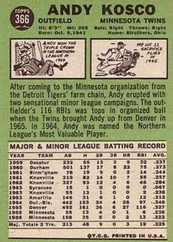 Andy Kosco  baseball card collectible - Main Image 2