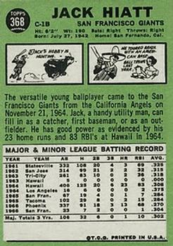 Jack Hiatt  baseball card collectible - Main Image 2