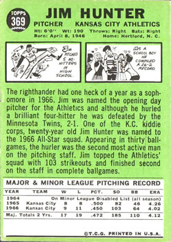 Jim Hunter  baseball card collectible - Main Image 2