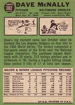 Dave McNally  baseball card collectible - Main Image 2