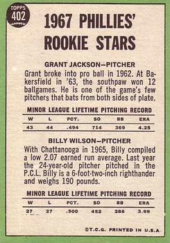 Phillies 1967 Rookie Stars (Grant Jackson / Bill Wilson)  baseball card collectible - Main Image 2