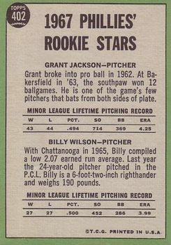 Phillies 1967 Rookie Stars (Grant Jackson / Bill Wilson)  baseball card collectible - Main Image 2