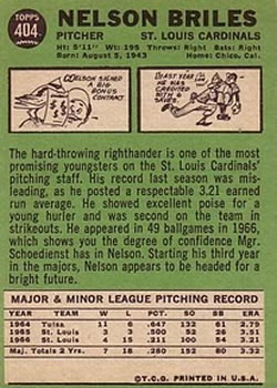 Nelson Briles  baseball card collectible - Main Image 2