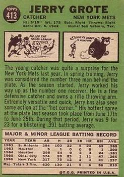 Jerry Grote  baseball card collectible - Main Image 2