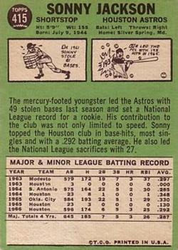 Sonny Jackson  baseball card collectible - Main Image 2