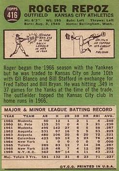 Roger Repoz  baseball card collectible - Main Image 2