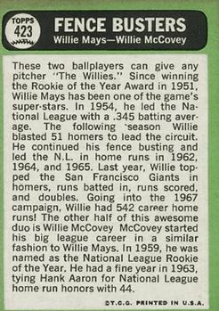 Fence Busters (Willie Mays / Willie McCovey)  baseball card collectible - Main Image 2