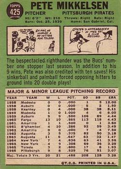 Pete Mikkelsen  baseball card collectible - Main Image 2