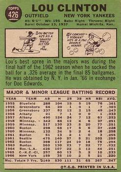 Lou Clinton  baseball card collectible - Main Image 2