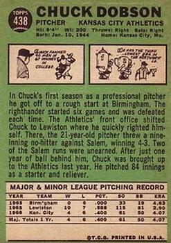 Chuck Dobson  baseball card collectible - Main Image 2