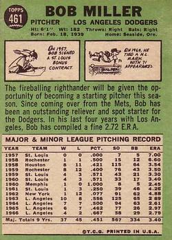 Bob Miller  baseball card collectible - Main Image 2