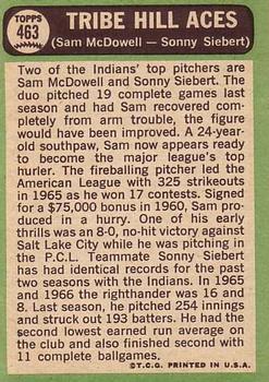 Hill Aces (Sam McDowell / Sonny Siebert)  baseball card collectible - Main Image 2