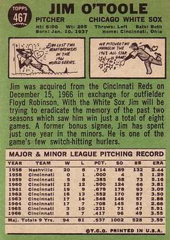 Jim O’Toole  baseball card collectible - Main Image 2