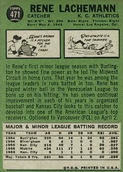 Rene Lachemann  baseball card collectible - Main Image 2