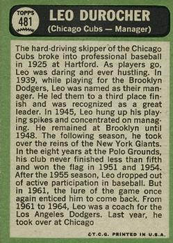 Leo Durocher  baseball card collectible - Main Image 2