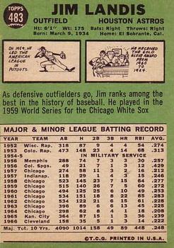 Jim Landis  baseball card collectible - Main Image 2