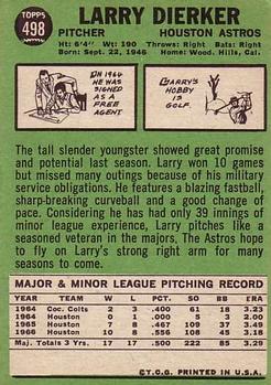 Larry Dierker  baseball card collectible - Main Image 2