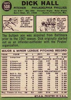 Dick Hall  baseball card collectible - Main Image 2