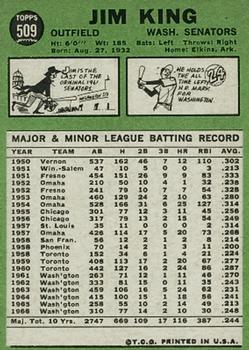 Jim King  baseball card collectible - Main Image 2