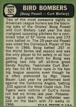 Bird Bombers (Boog Powell / Curt Blefary)  baseball card collectible - Main Image 2