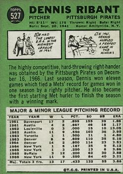 Dennis Ribant  baseball card collectible - Main Image 2