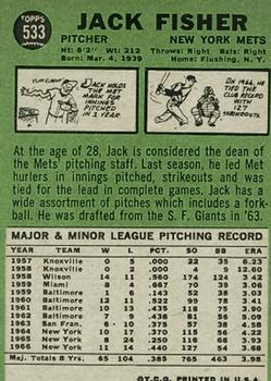 Jack Fisher  baseball card collectible - Main Image 2