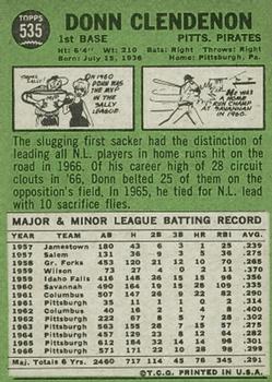 Donn Clendenon  baseball card collectible - Main Image 2