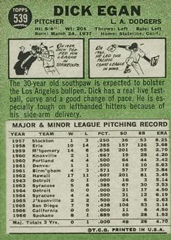 Dick Egan  baseball card collectible - Main Image 2