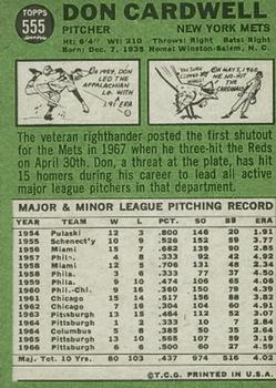 Don Cardwell  baseball card collectible - Main Image 2