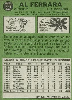 Al Ferrara  baseball card collectible - Main Image 2