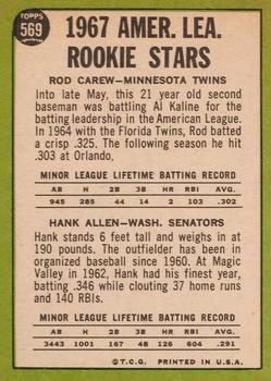 A. League Rookie Stars (Rod Carew / Hank Allen)  baseball card collectible - Main Image 2
