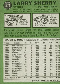 Larry Sherry  baseball card collectible - Main Image 2