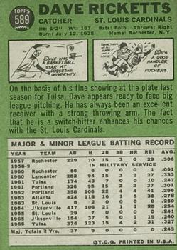 Dave Ricketts  baseball card collectible - Main Image 2