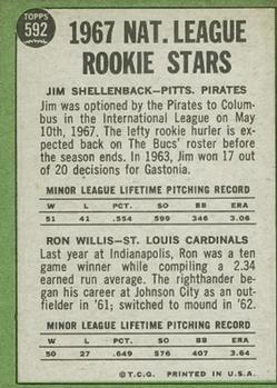 N. League Rookie Stars (Jim Shellenback / Ron Willis)  baseball card collectible - Main Image 2